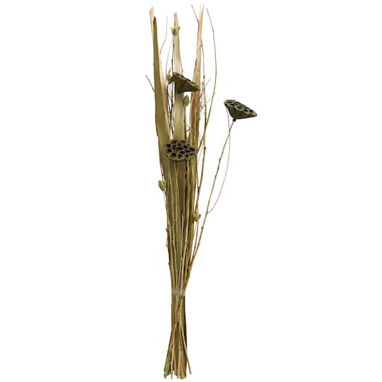 40" Green Dried Plant Bouquet Natural Foliage